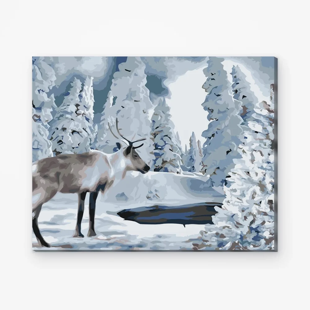 Pintar por Números - Renos en un paisaje nevado