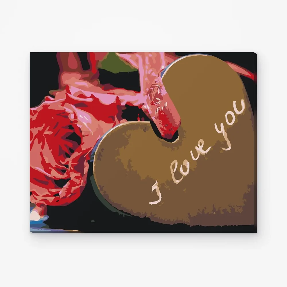 Pintar por Números - Rosas con corazón