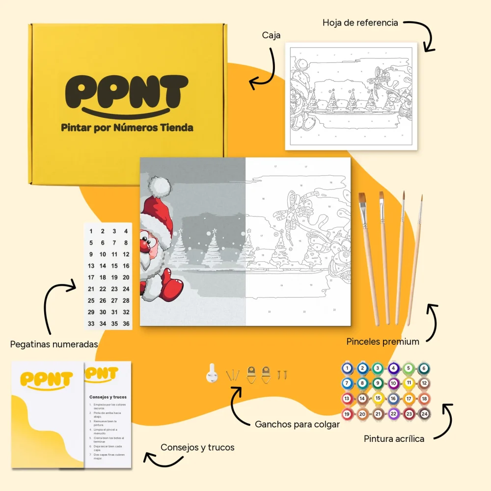 Pintar por Números - Santa a sob Rudolf