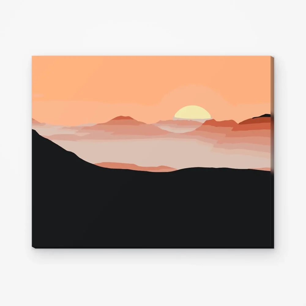 Pintar por Números - Sol en las montañas