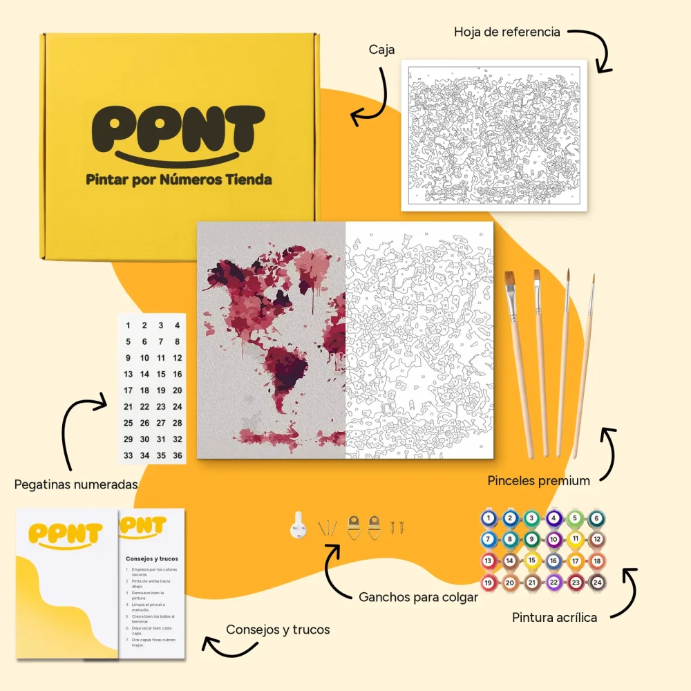 Pintar por Números - Tarjeta acuarela