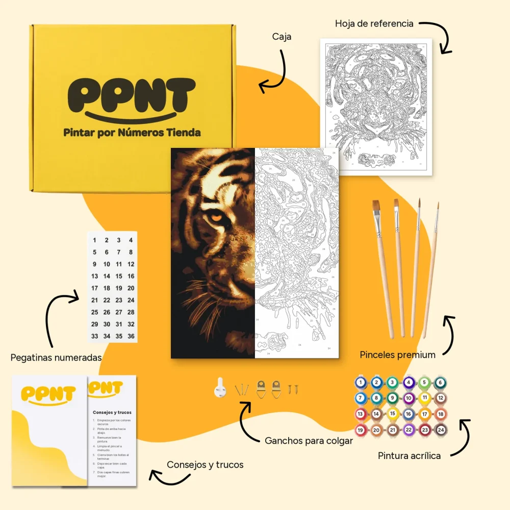 Pintar por Números - Tigre en la luz