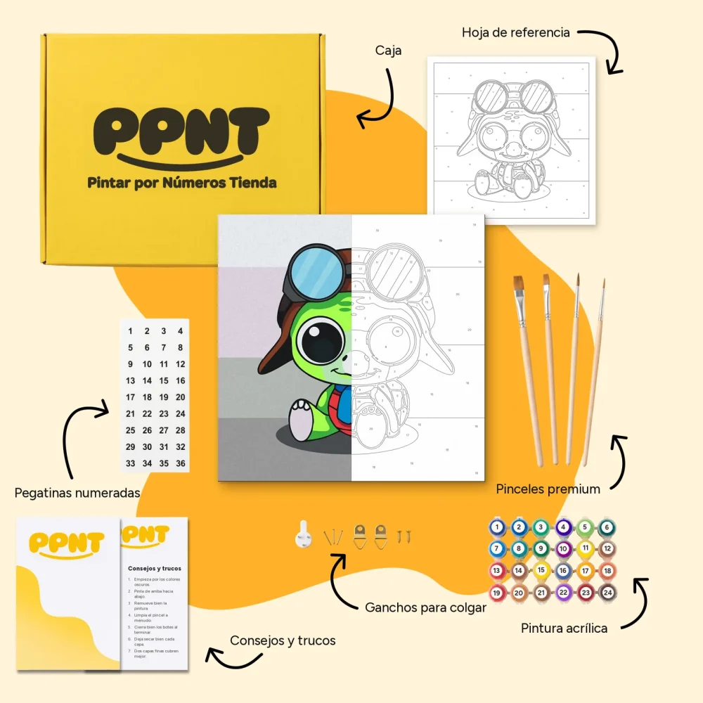 Pintar por Números - Tortuga con gafas
