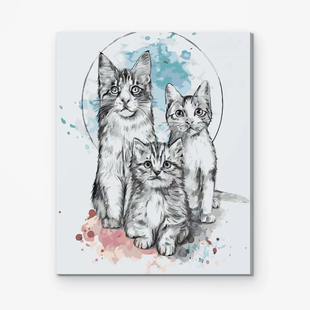 Pintar por Números - Tres gatitos