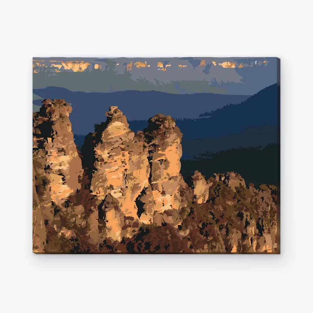 Pintar por Números - Tres Hermanas en las Montañas Azules