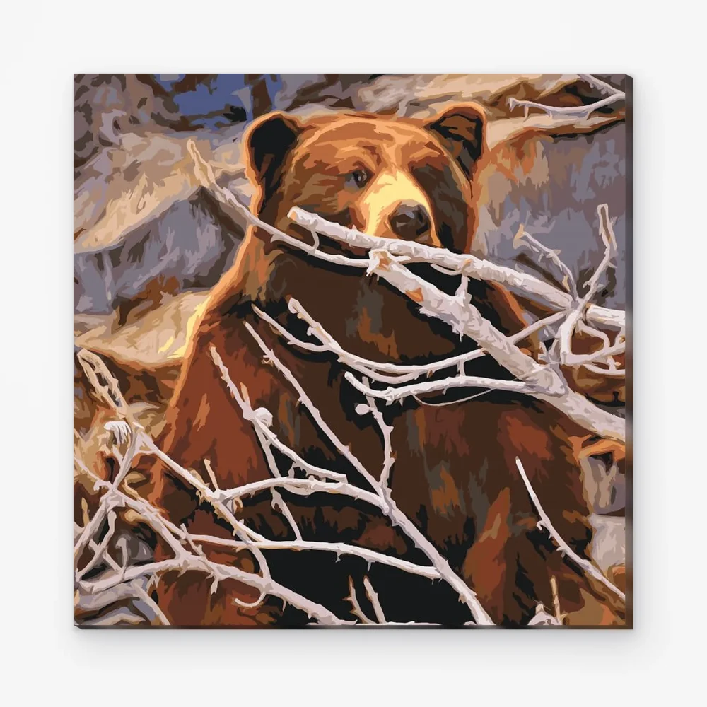 Pintar por Números - Un oso al acecho de su presa