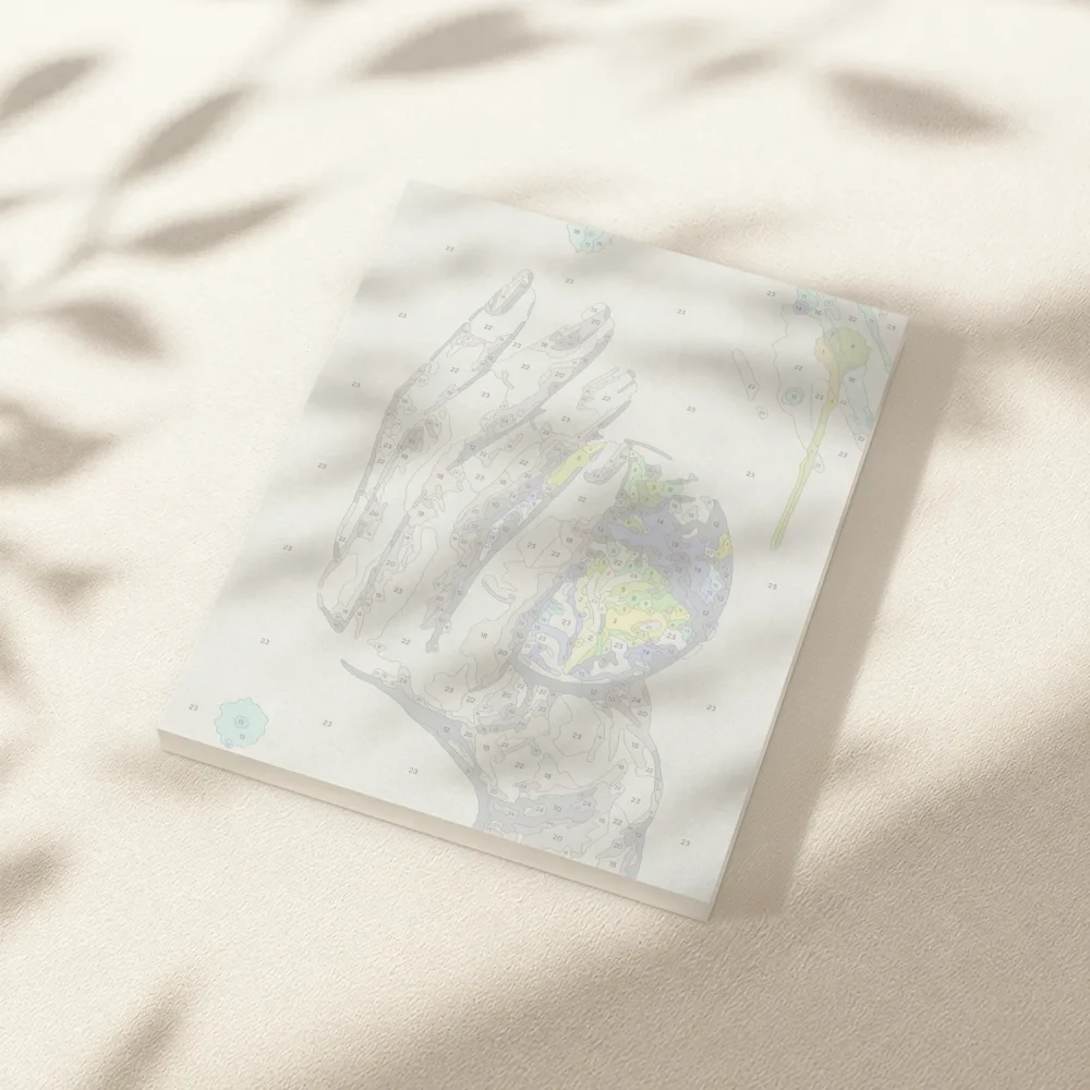 Pintar por Números - Un planeta en la mano de una mujer