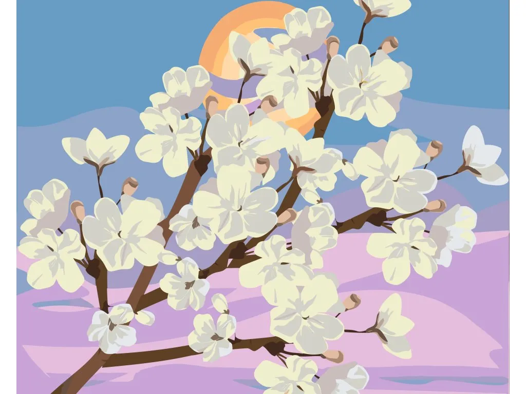 Pintar por Números - Cerezos en flor