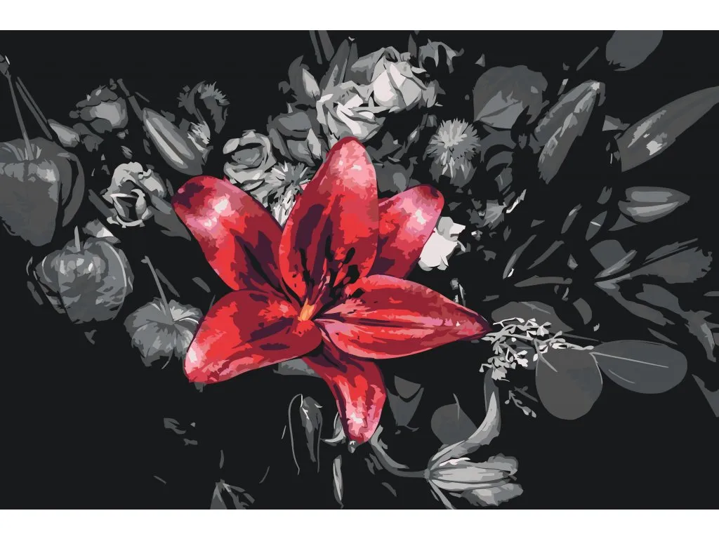 Pintar por Números - Una sola flor de colores