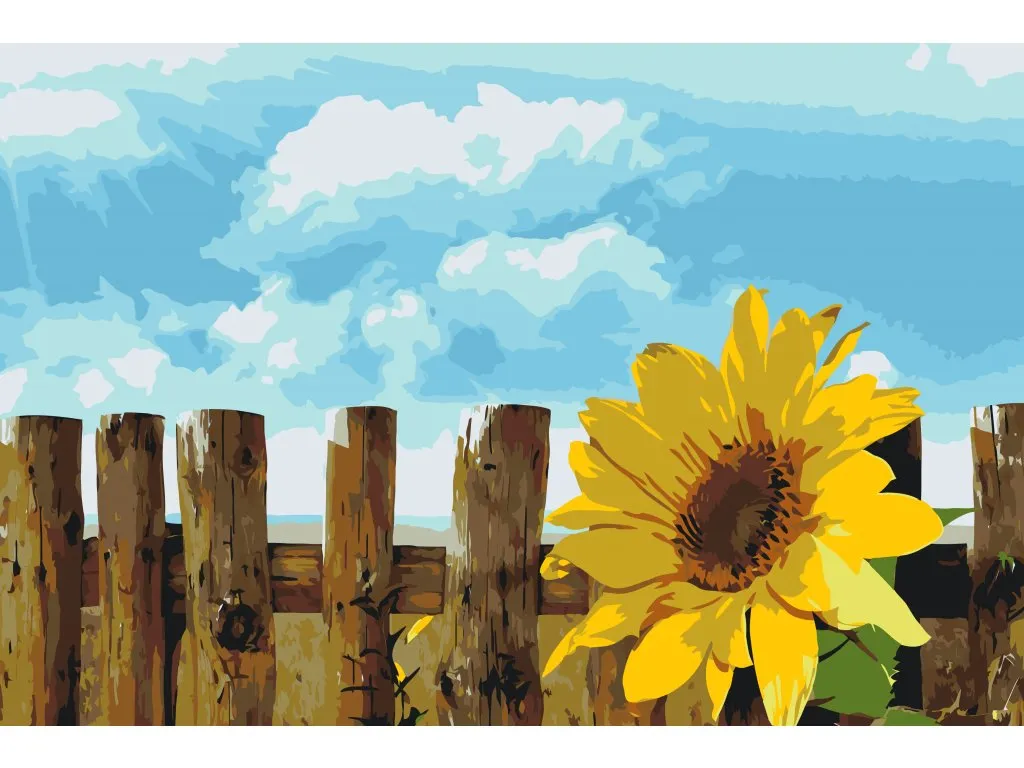 Pintar por Números - Girasoles en el jardín