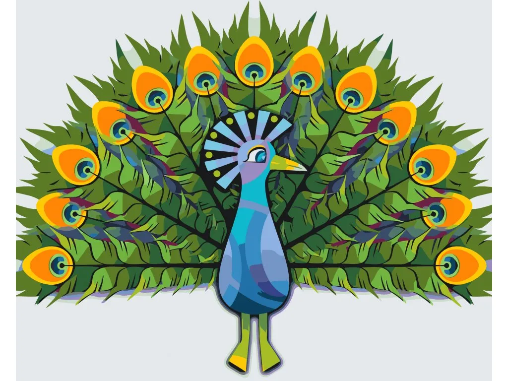 Pintar por Números - Pavo real pintado