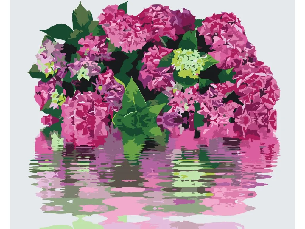 Pintar por Números - Hortensia junto al agua