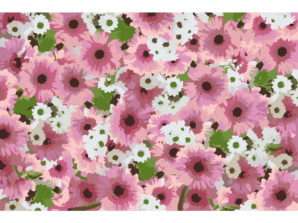Pintar por Números - Fondo floral