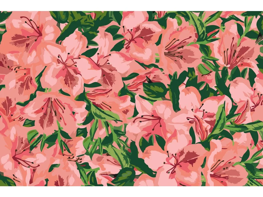 Pintar por Números - Flores rosas 2