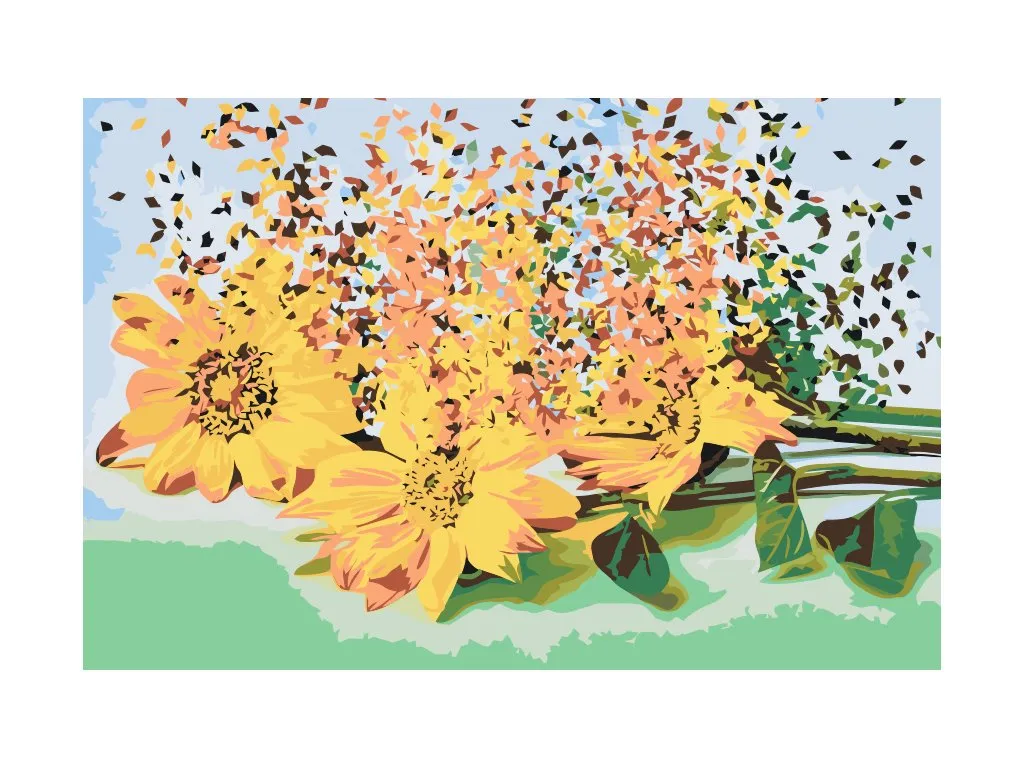 Pintar por Números - Girasoles soplados
