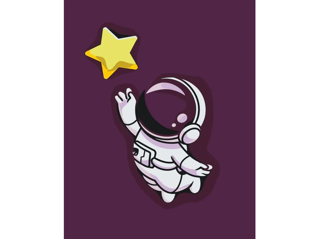 Pintar por Números - Astronauta en una estrella