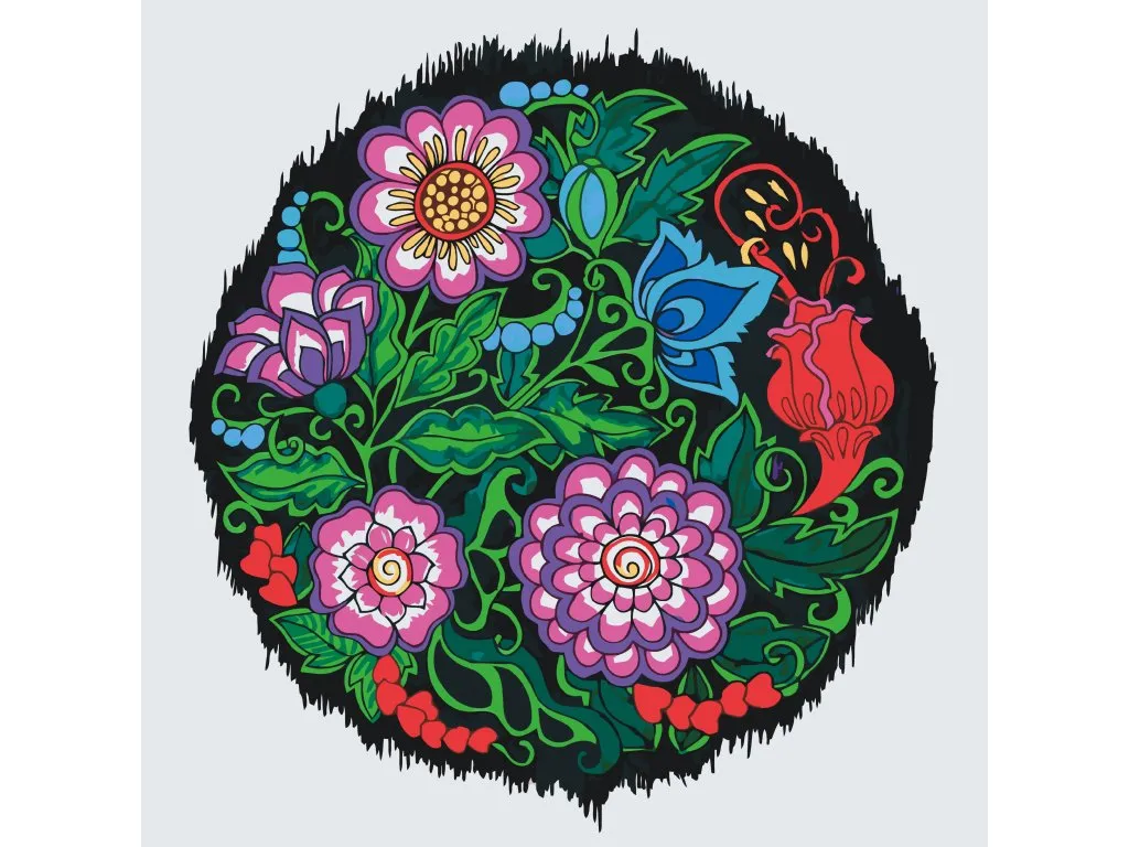 Pintar por Números - Mandala con flores