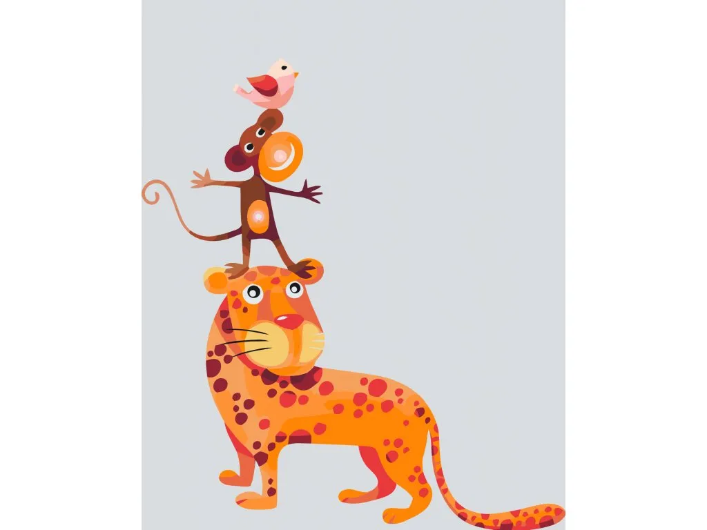Pintar por Números - Pirámide de animales 2