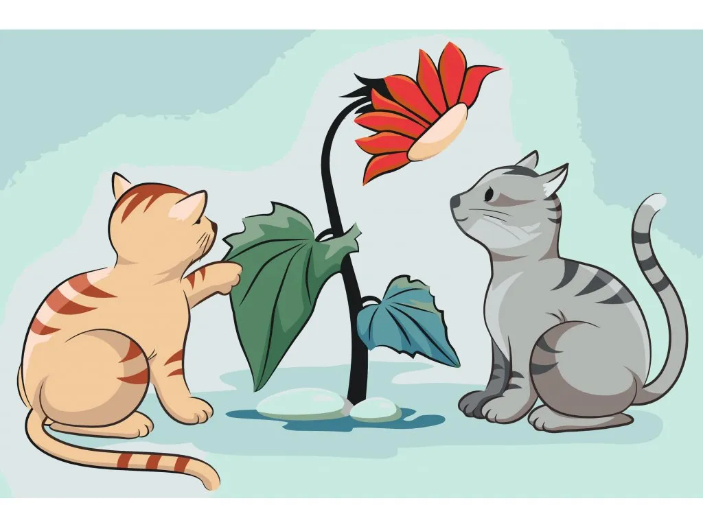 Pintar por Números - Gatos y flores