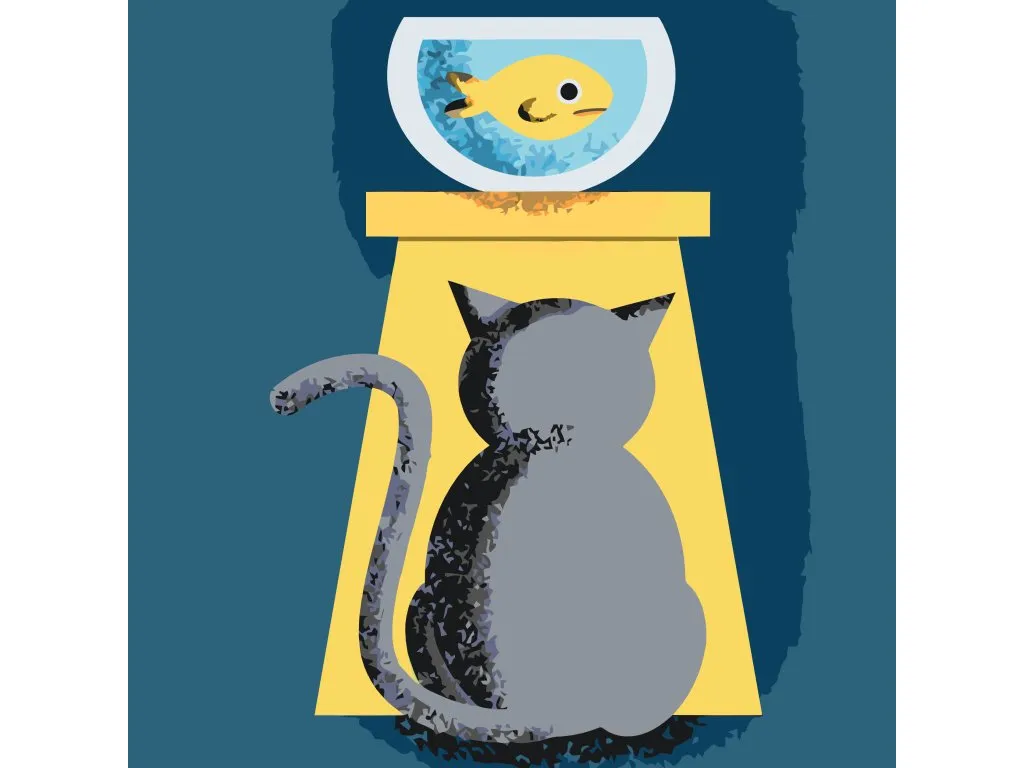 Pintar por Números - Gato y presa