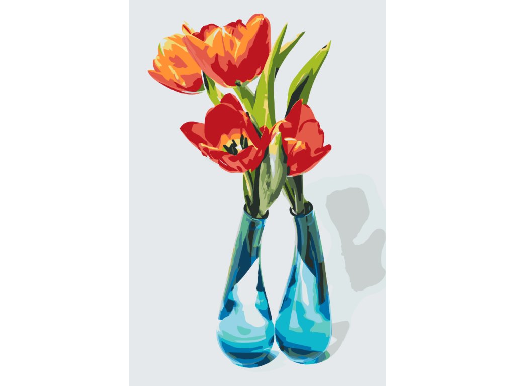 Pintar por Números - Tulipanes en un jarrón