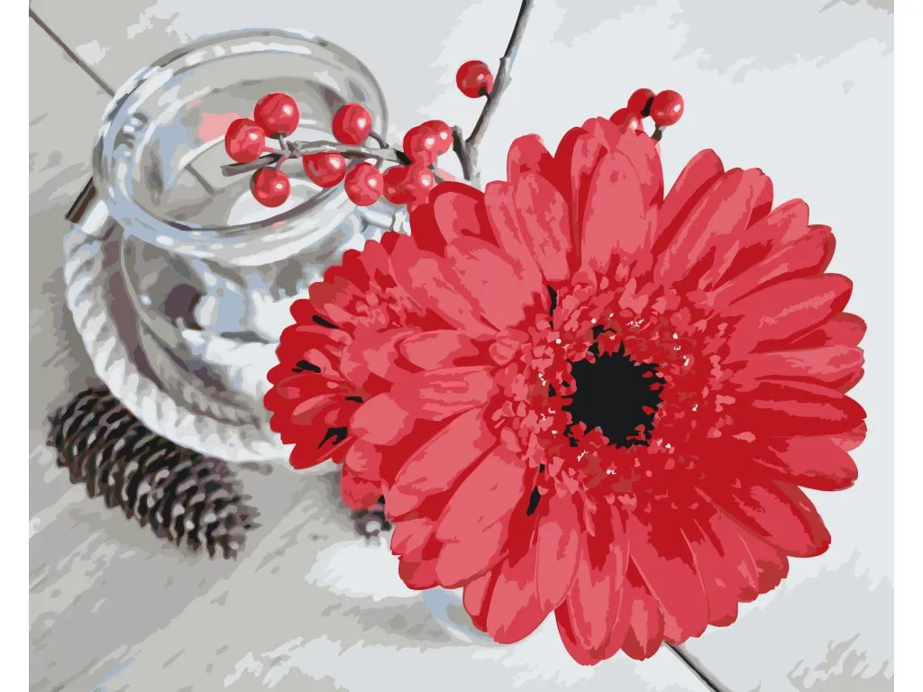 Pintar por Números - Gerbera y vela