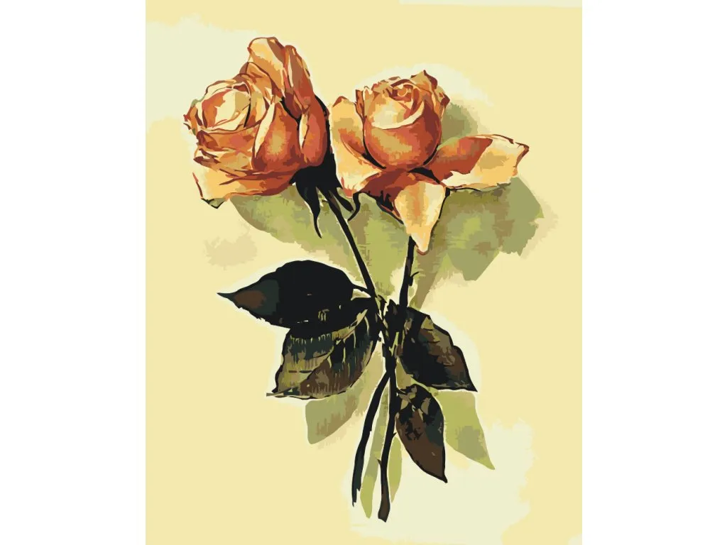Pintar por Números - Rosas vintage 2