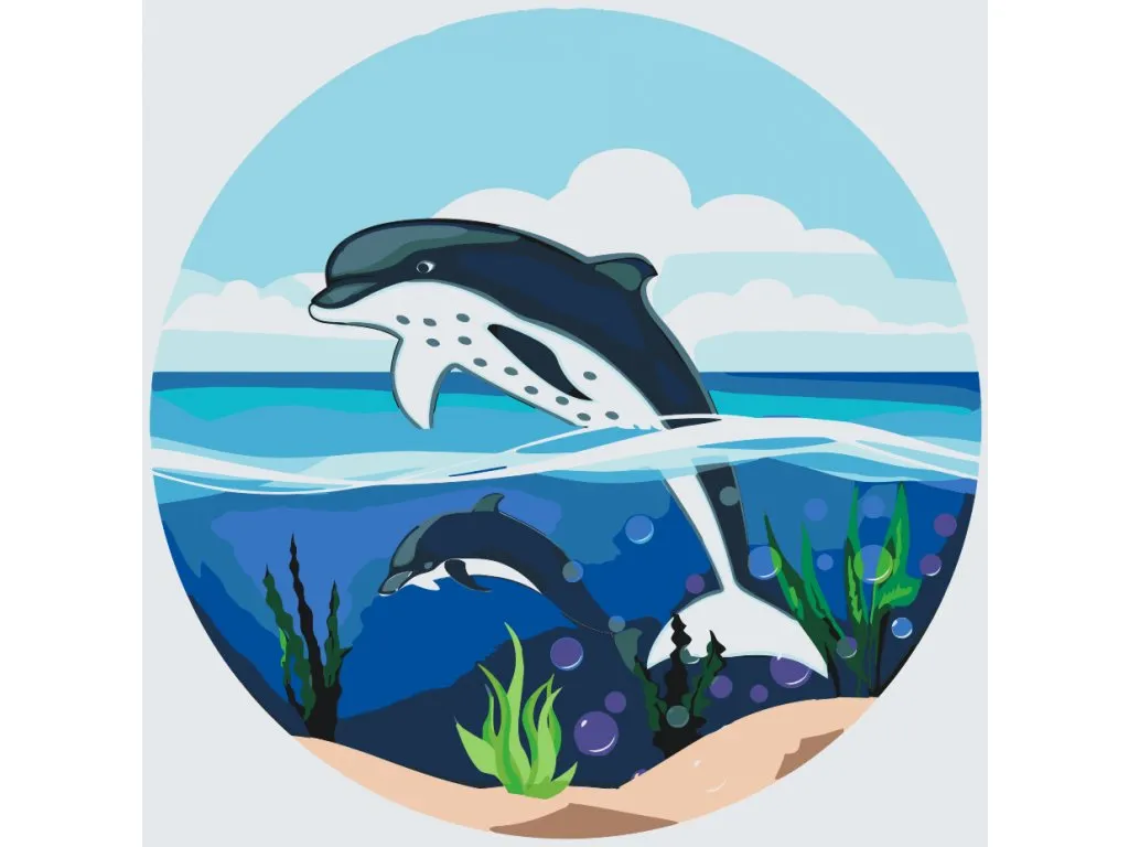 Pintar por Números - Delfines en el océano