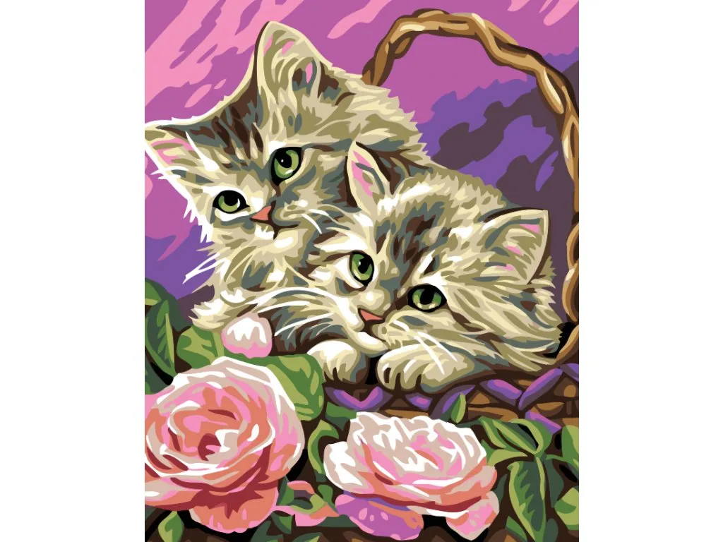 Pintar por Números - Gatitos en la cesta