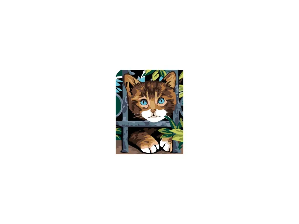 Pintar por Números - Gato detrás de la valla