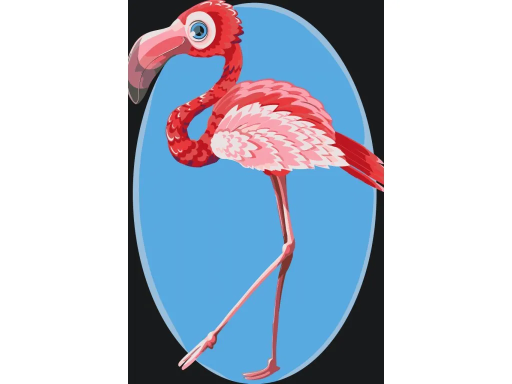Pintar por Números - Un flamenco con su equipo