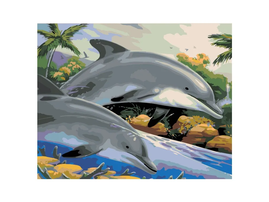 Pintar por Números - Delfines en el mar