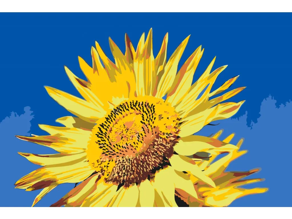 Pintar por Números - Cielo azul y girasoles