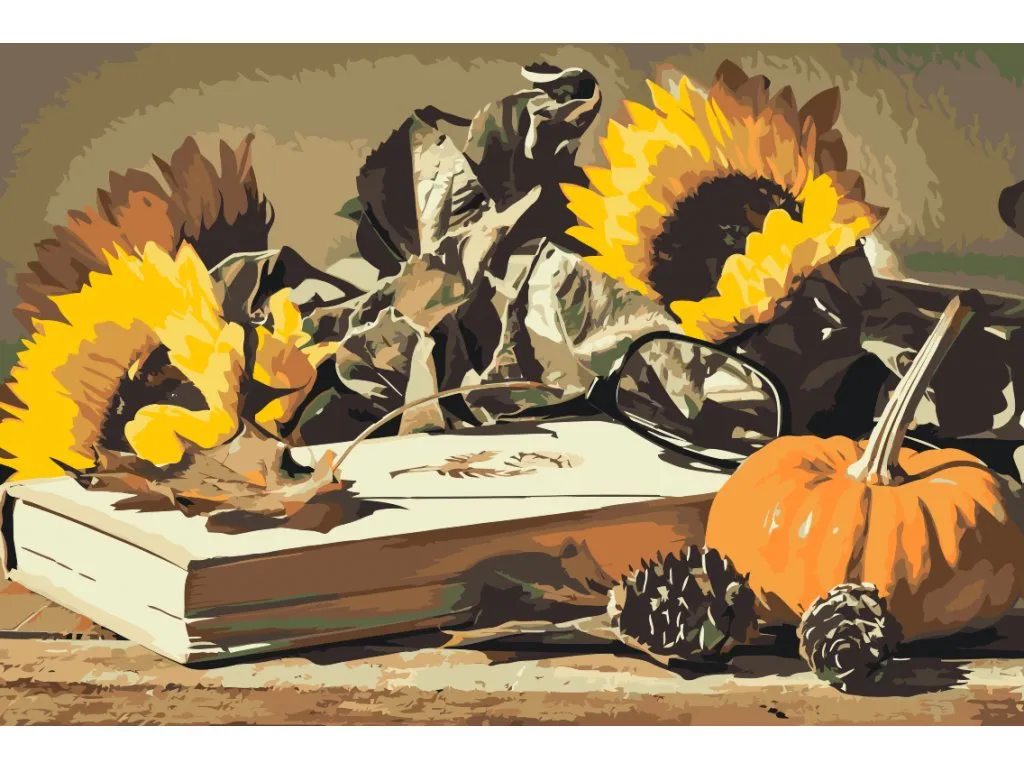 Pintar por Números - Calabaza y girasol