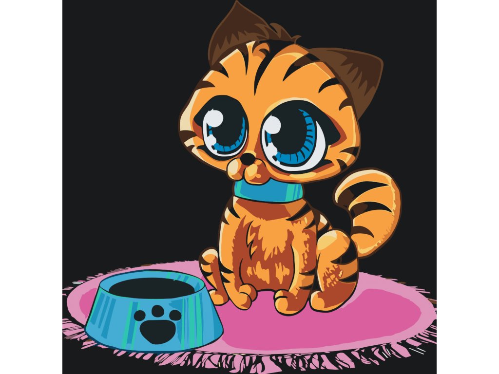 Pintar por Números - Un gato con ojos grandes