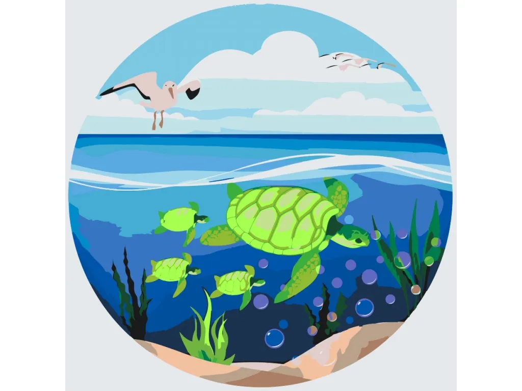 Pintar por Números - Tortugas en el mar