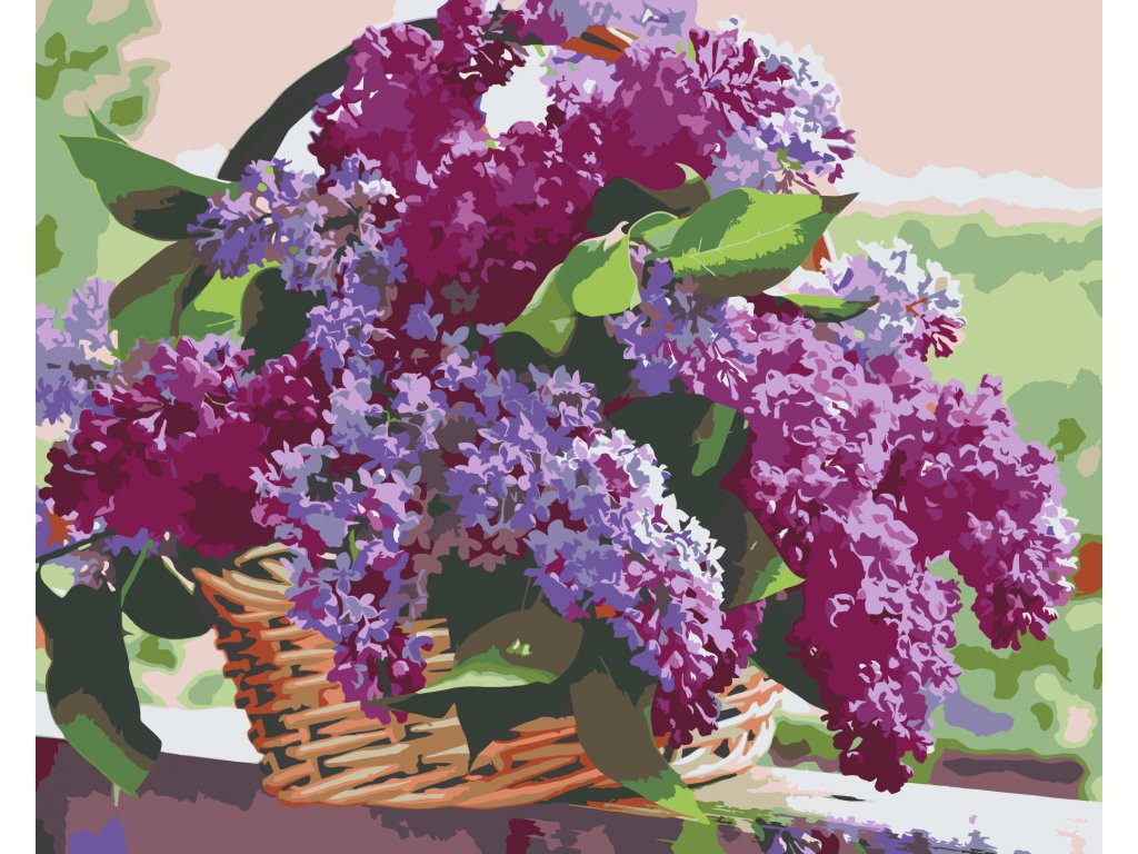 Pintar por Números - Cesta llena de lilas
