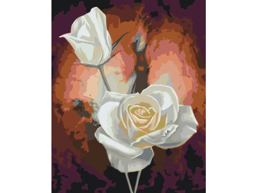 Pintar por Números - Rosas blancas