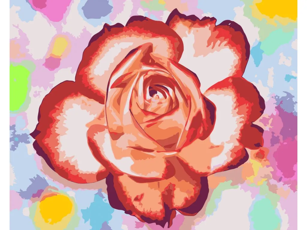 Pintar por Números - Rosas con fondo de color