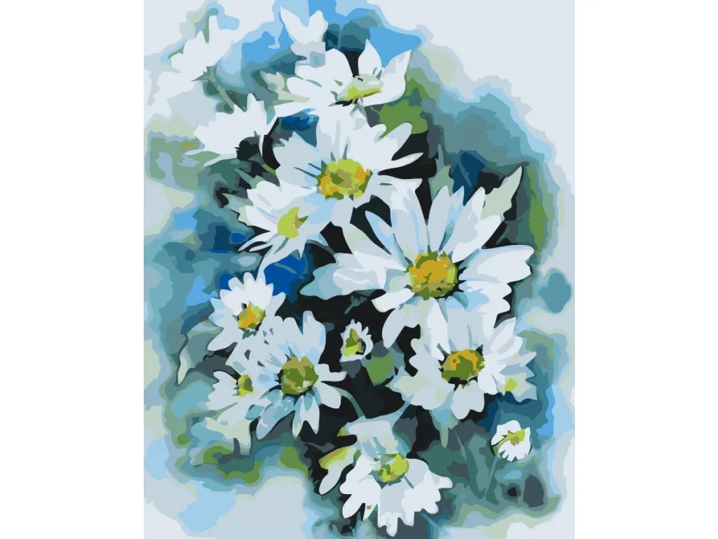 Pintar por Números - Flor de otoño, Astra blanche