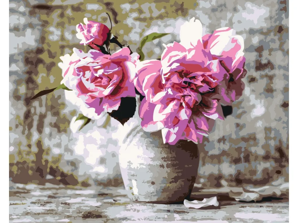 Pintar por Números - Rosas rosas