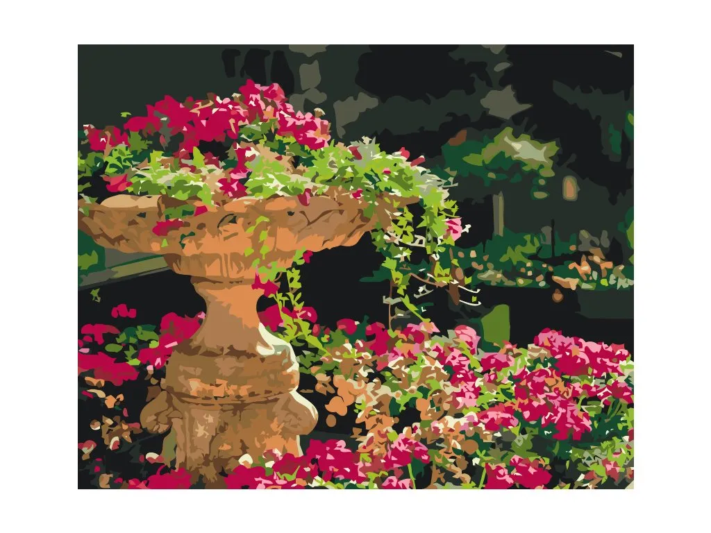 Pintar por Números - Fuente de flores