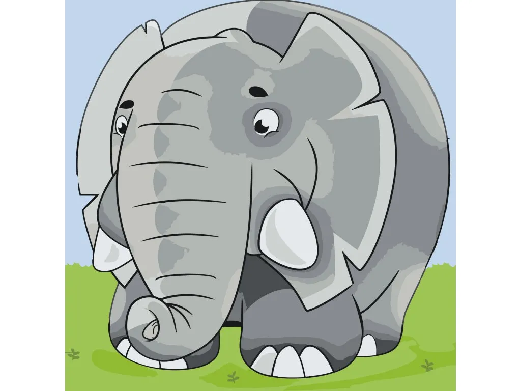 Pintar por Números - Elefante redondo