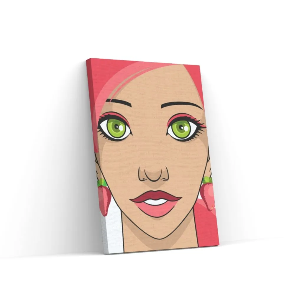 Pintar por Números - Mujer con pendientes de fresa