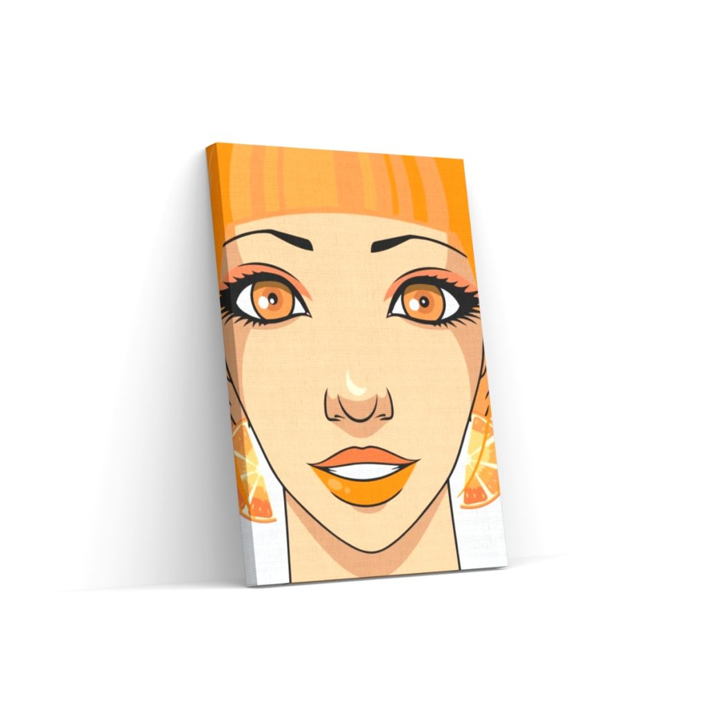 Pintar por Números - Mujer con pendientes naranjas