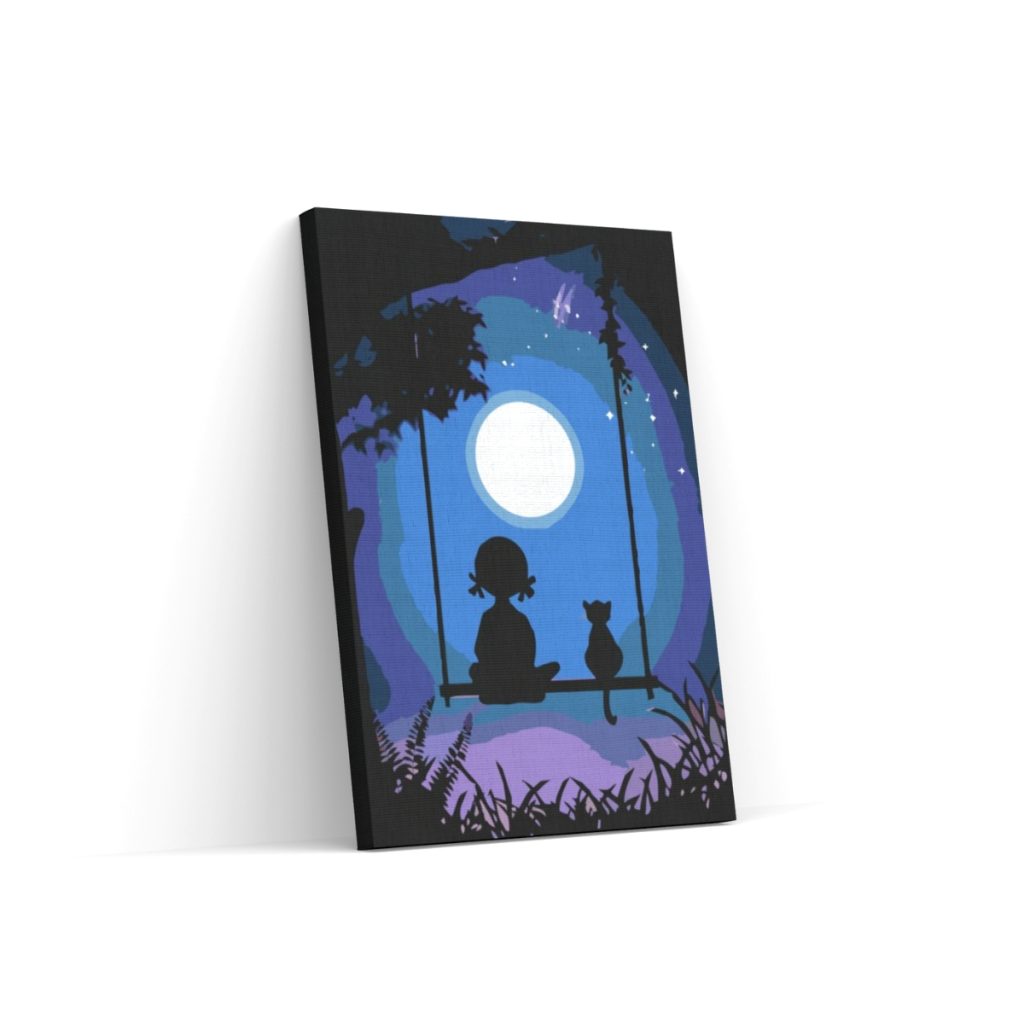 Pintar por Números - Chica con un gato en un columpio