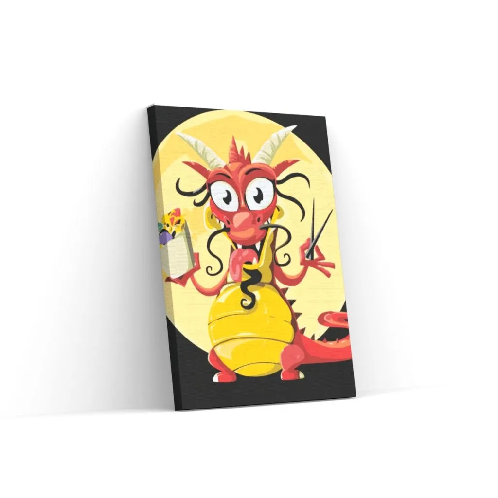 Pintar por Números - Pequeño dragón hambriento