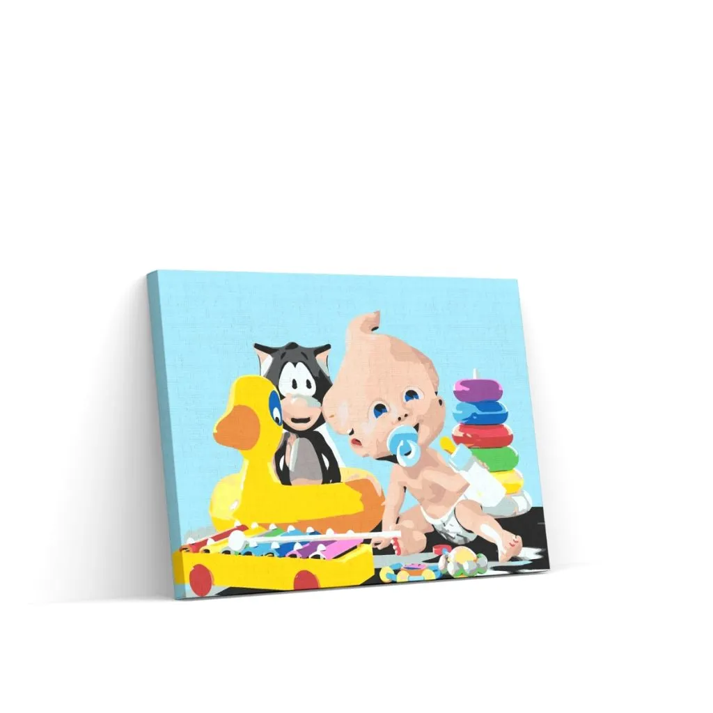 Pintar por Números - Un niño y sus juguetes