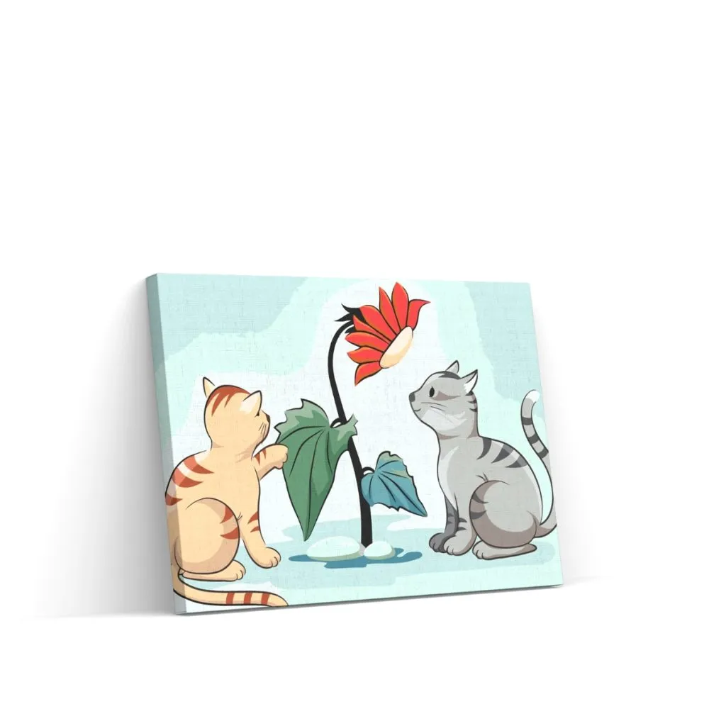 Pintar por Números - Gatos y flores