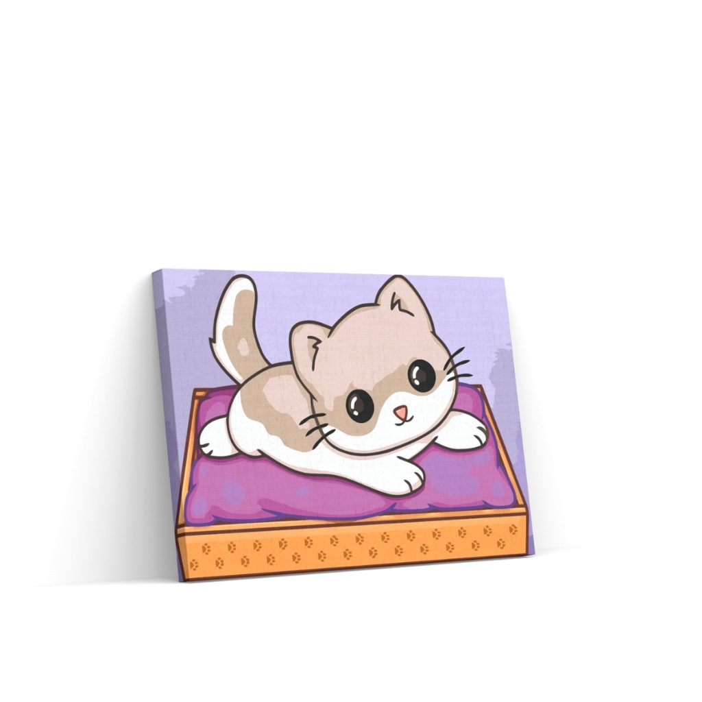 Pintar por Números - Gato sobre manta morada